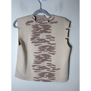 Kerisma Beige Sleeveless Knit Sweater Sz M/L